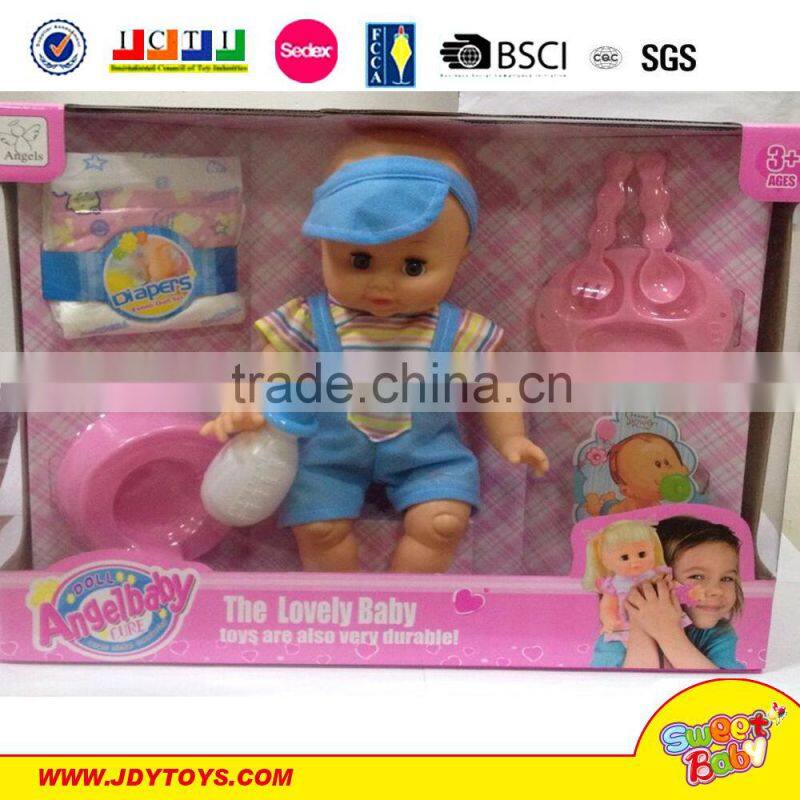 14 inch Angelbaby the lovely baby durable soft material drinking peeing boy doll toy