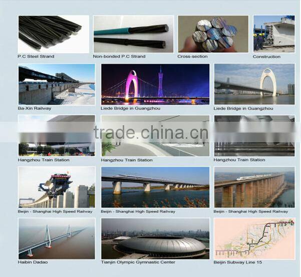 1*7 Wire 12.7mm 15.24mm High Tensile Strength PE Coated Unbonded PC Strand Manufacturer