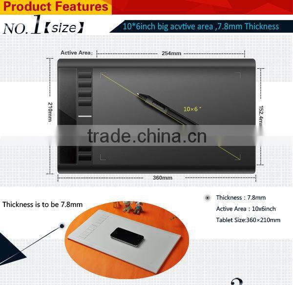 Ugee M708 2048 level 10 inches pen and touch graphic tablet