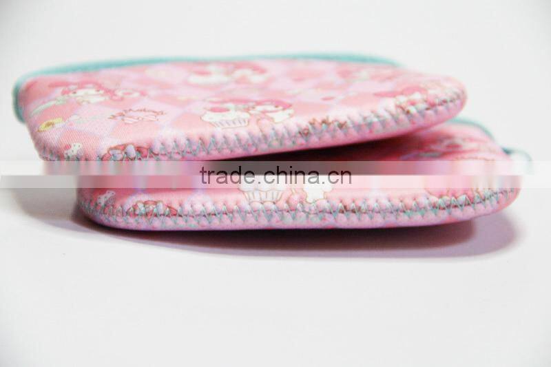 Fashional rectangle neoprene pocket coin purse/ woman small handbag