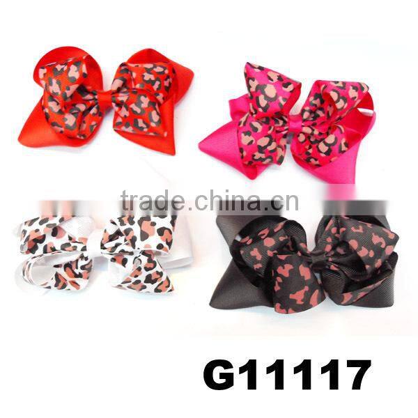 fashion big dot fabric hair ribbon bows with metal button