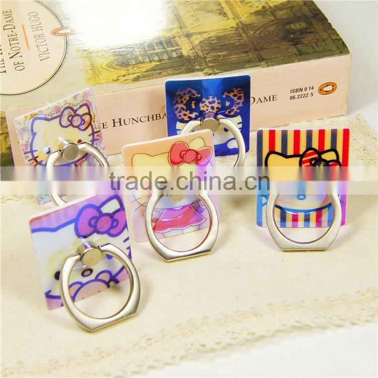 Samco Holographic Blue Light Cute Kitty 360 Degree Rotation Mobile Phone Grip Ring Holder for Smartphones