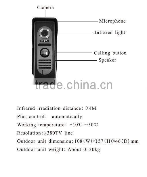 CA801+VD201 7'' Color Video Intercom Door Phone