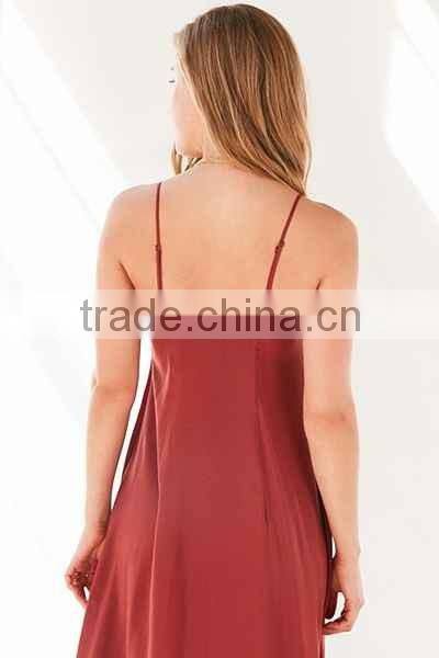2016 red sexy dress for ladies with strappy front party midi dress
