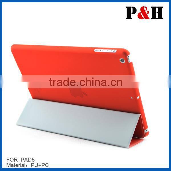 fashion stand high quality leather case for Ipad air with 4colors