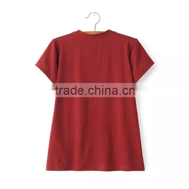 cheap china wholesale clothing cotton round collar t shirt for girls
