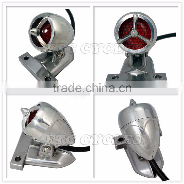 LED Retro Aluminum Tribar Motorcycle Tail Light for Harley Cafe Racer