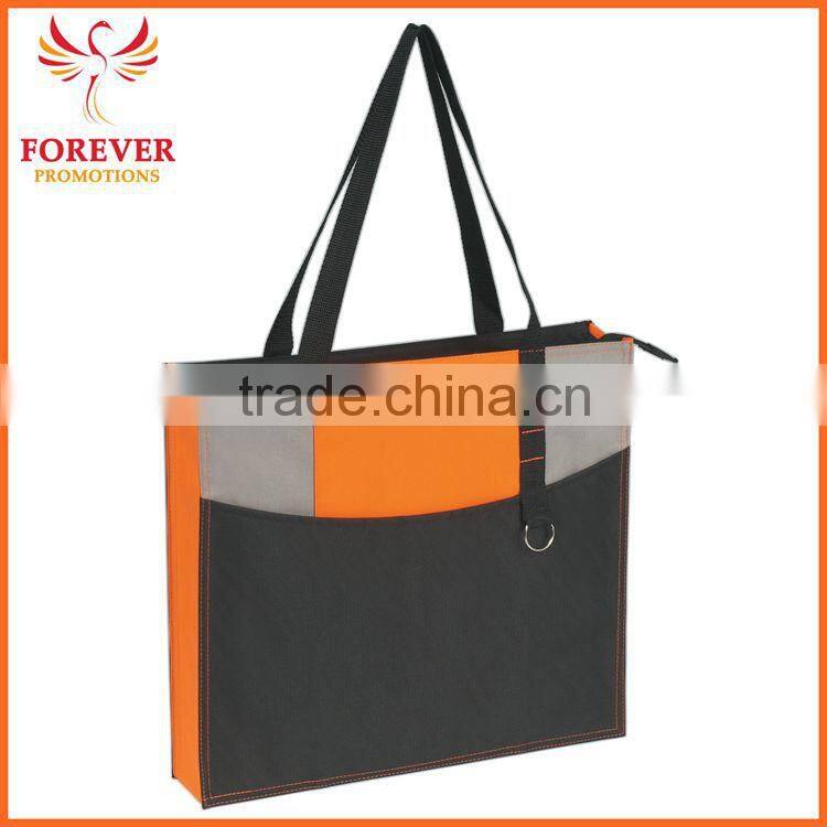 Hot Selling Exposition Conference Tote Bag With Pen Loop And Key Ring