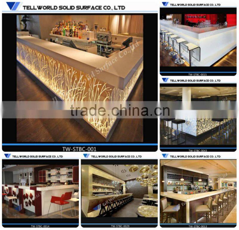 TW High Quality Waterproof artificial stone Bar Counter Design/ kitchen bar counter designs