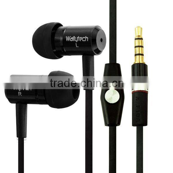Flat cable Earbuds With Mic