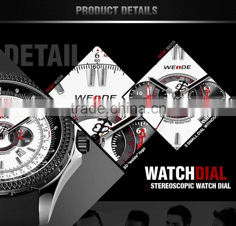 2015 WEIDE Japan Quartz Luxury Military Analog 12 Month Guarantee Complete Calendar Watch