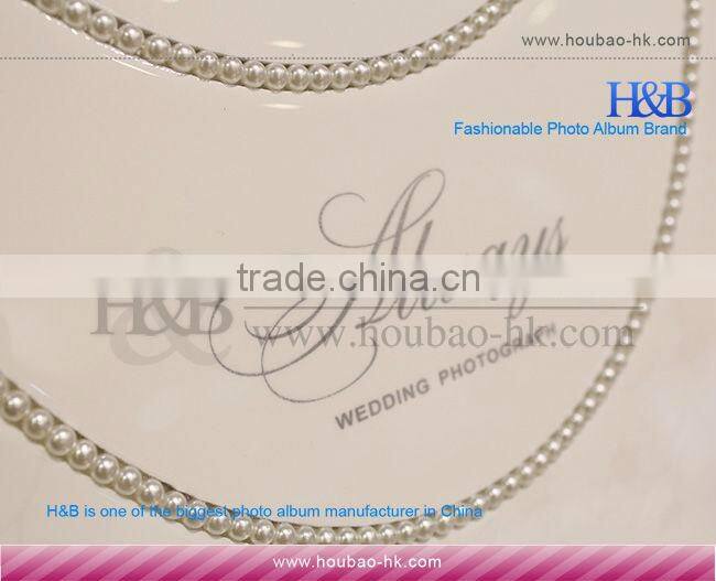 H&B top sales white painting cover wedding photo album guest book