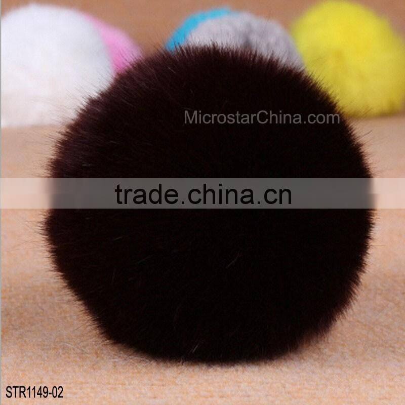19 colors size of 10cm Cute Fluffy Ball imitation fox fur ball keychain Pendant Handbag Charm Keyring