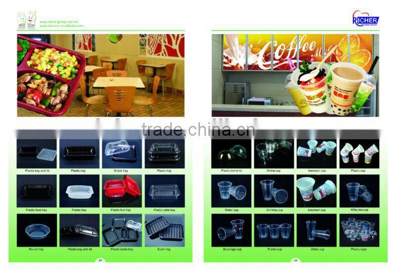 plastic food container with lid /round square /reusable disposable