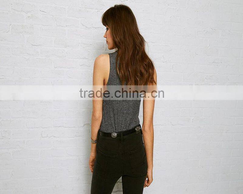 Fashion lace up front crop top white racer style crop top