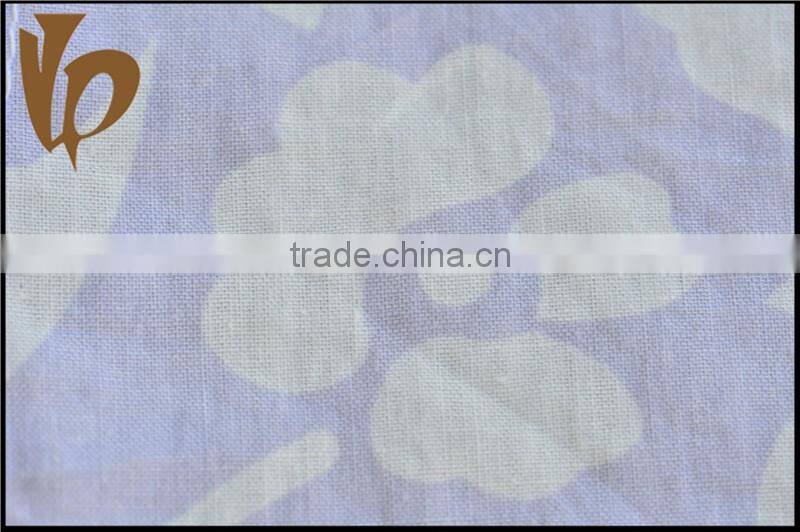 good quality ramie and cotton blended weave fabric with flower print