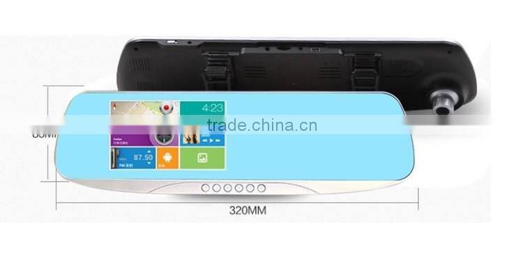 factory price 5 inch android car rear view mirror monitor gps navigation wireless wifi car digital rearview mirror backup camera
