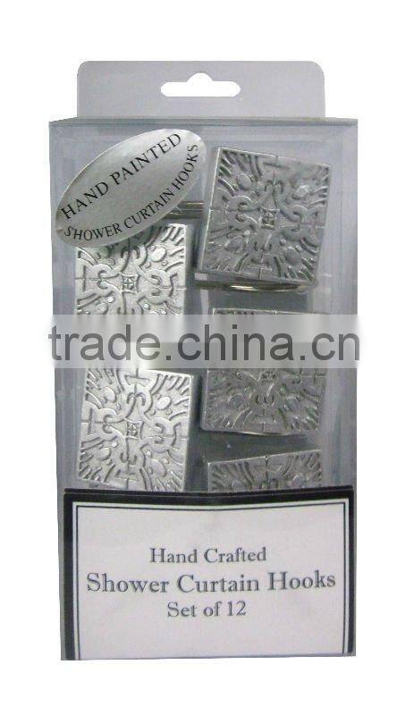 12 PCS DECROTIVE SHOWER CURTAIN HOOKS