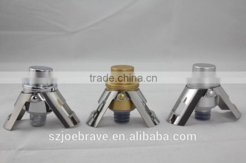 high quality stainless steel champagne wine bottle stopper, logo champagne cork