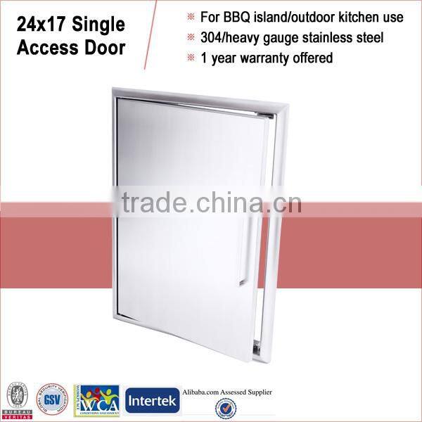 Outdoor built in grill door