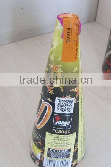 pyro gold conic fountain fireworks CE module BEC examination