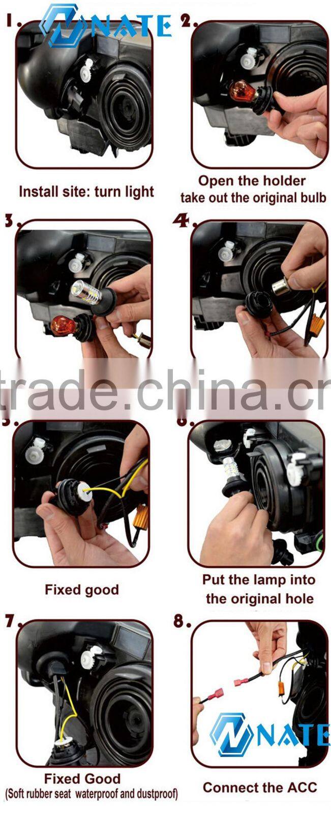 Wholesale Led Light High Power Auto Canbus DRL&Turn Light 5730 Led Chip 7440 1156 Headlamp