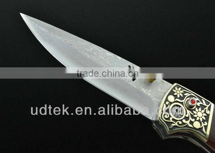 Acid branch version OEM Damascus Steel Folding Knives Collection Knife UDTEK01303