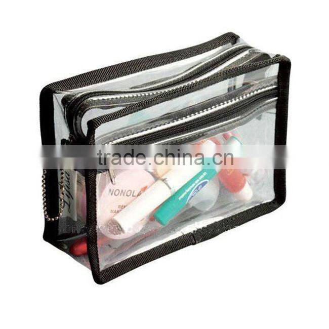Professional fashional pvc cosmetic bag with handle
