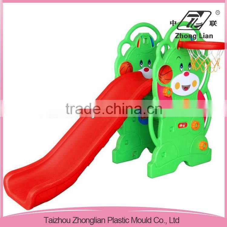 Modern design bear shape colorful plastic durable outdoor slide for children