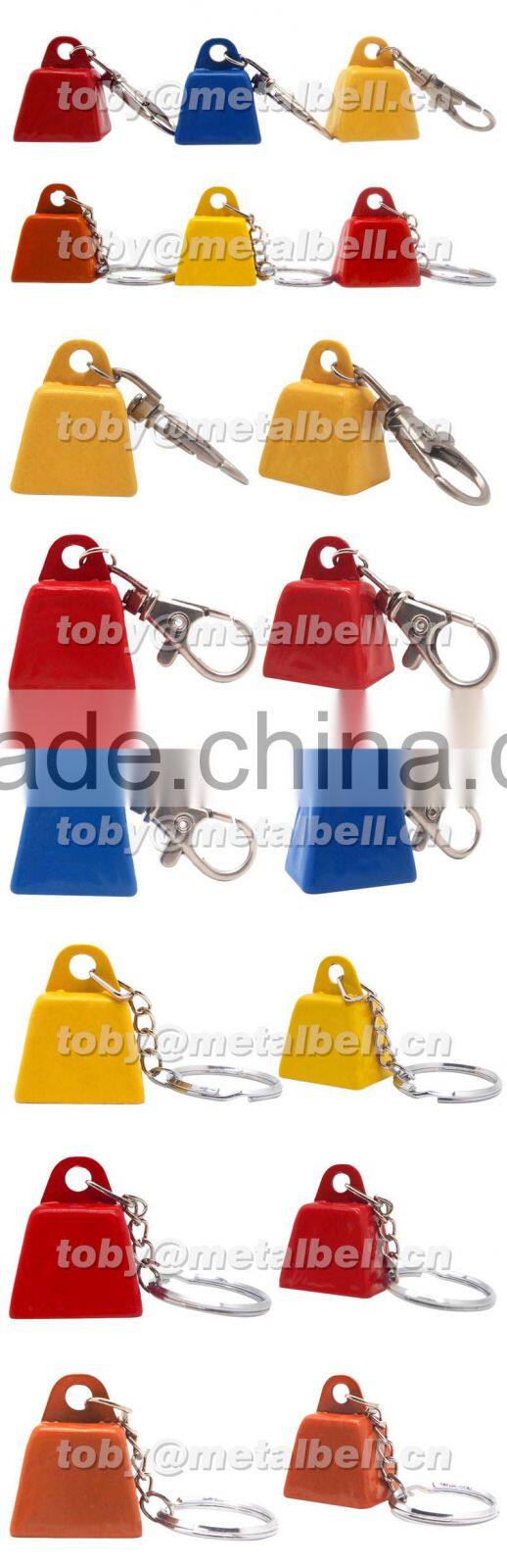 Small cow bell Keyring in custom color with logo printing for promo as gift