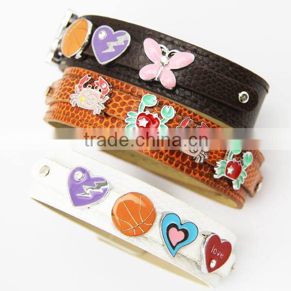 New design Leopard PU leather 8mm bracelet with simple buckle,fashion leather bracelet