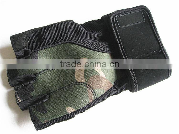 Fashion Military Design Fingerless Gym Gloves