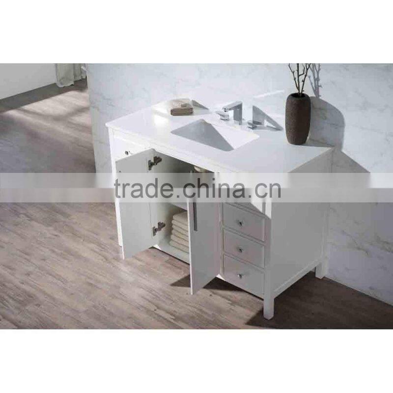pure white bathroom cabinet with phoenix stone countertop
