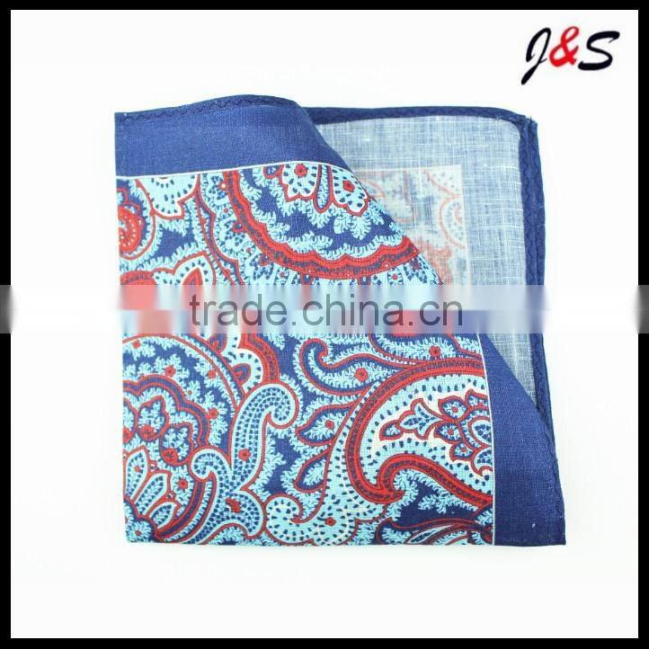 Wholesale mens printing linen pocket squares