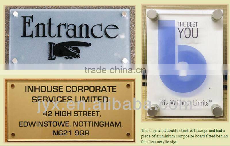 Clear custom acrylic sign for public