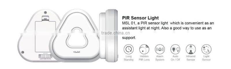 Eco battery backup PIR sensor night light with buzzer alarm function