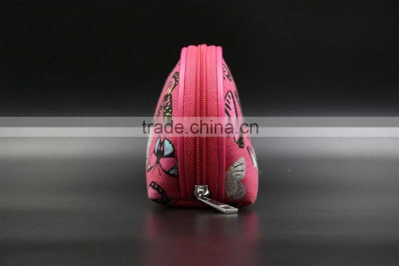 2015 new design wholesale canvas name brand cosmetic bag