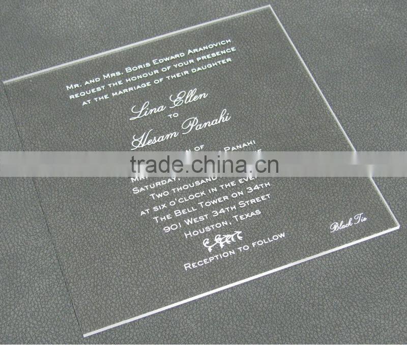 Popular plastic Customized Invitation