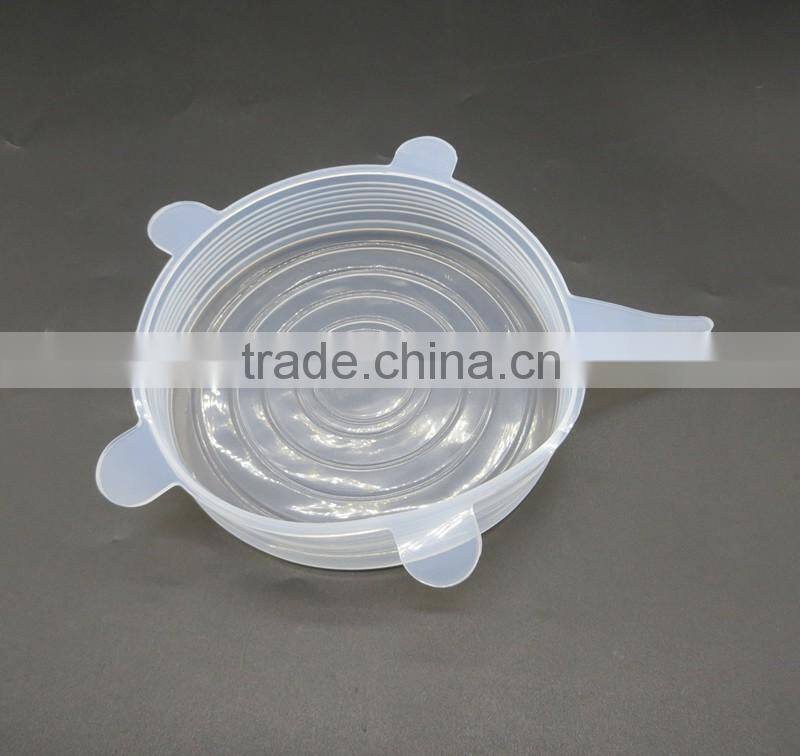 New Wholesale FDA food grade bpa free clear 6 sizes container replacement reusable as seen on tv silicone stretch lid
