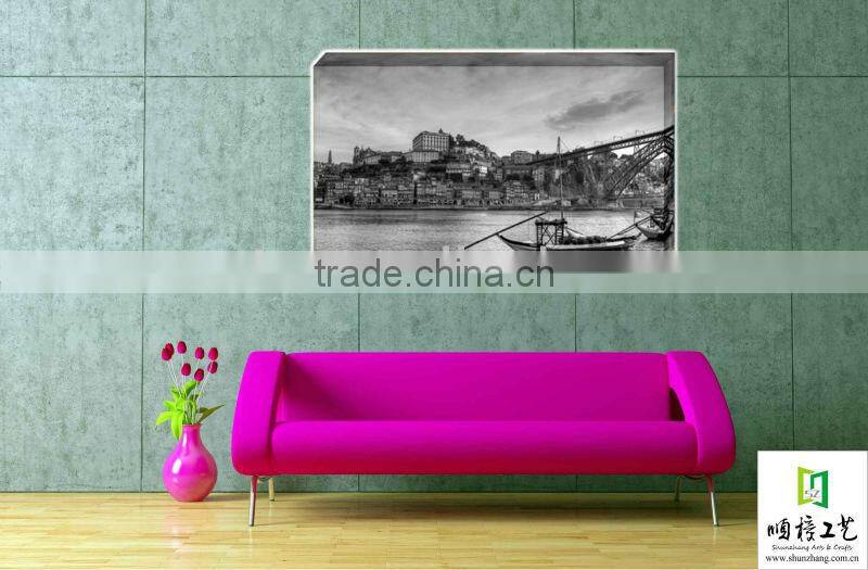 HOT! Black and White boat riverside Shunzhang arts digital canvas art print