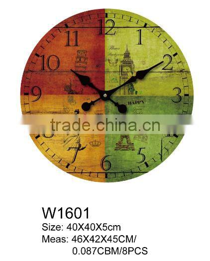 high quality 16 inch printing wood wall clock