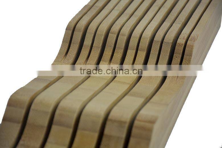 DX003/In Drawer Counter Kitchen Bamboo Knife Holder Rack Storage Block