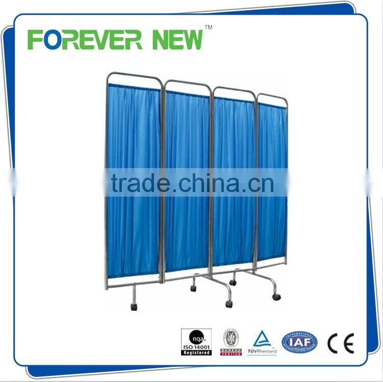 YXZ-028C Stainless Steel Hospital Ward 4 Parts Folding Ward Screen
