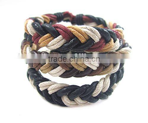 Braided Mix Colors Leather Rope Wrist Bracelets