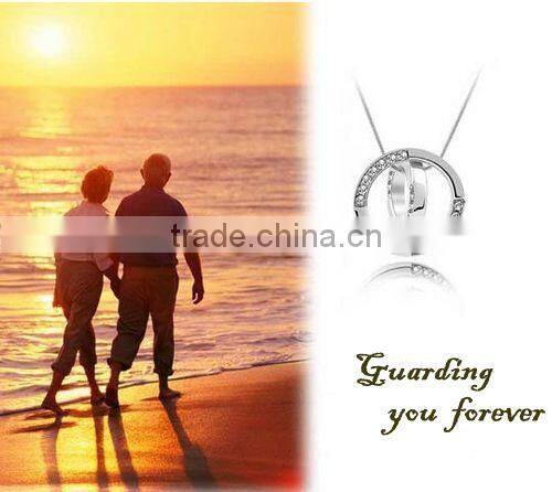 Fashion Double Ring Crystal Necklace