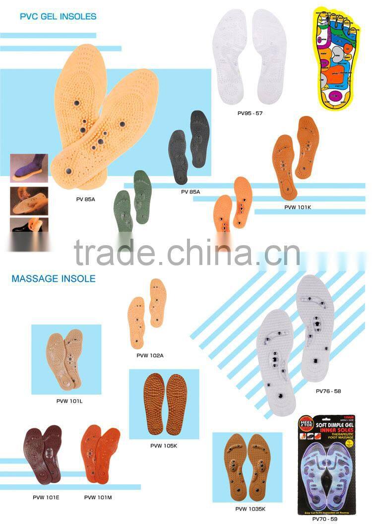 Durable magnetic acupuncture insoles adhestive forefoot cushion shoe insole