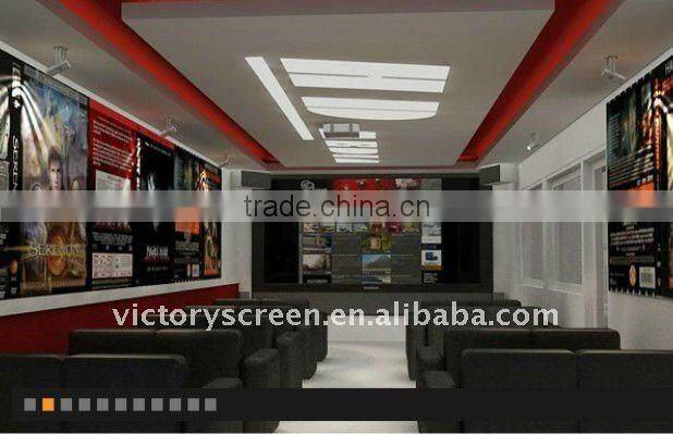 3D cinema silver screens with black and eyelet