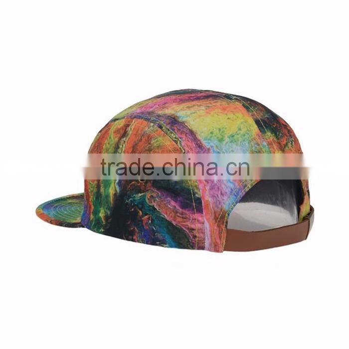 Floral Print Suede Brim Blank Custom 5 panel Hat Wholesale 5 panel hats