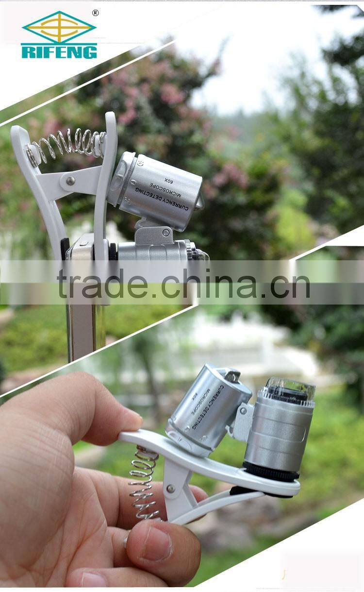 60X led and uv mini iphone pocket microscope use by Mobile Phone