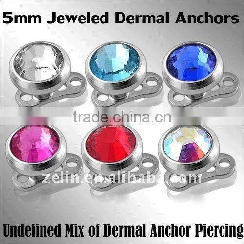 Micro Dermal Anchors body piercing jewelry with butterfly top